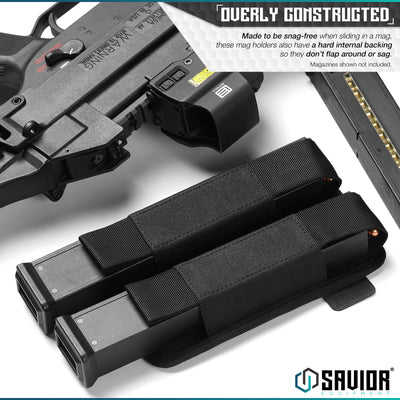 Overly Constructed - Made to be snag-free when sliding in a mag, these mag holders also have a hard internal backing so they don?€?t flap around or sag. Magazines shown not included.
