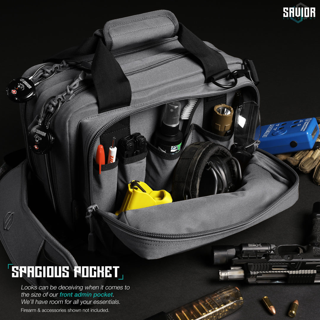 Spacious Pocket - Looks can be deceiving when it comes to the size of our front admin pocket. We?€?ll have room for all your essentials. Firearms & accessories shown not included.#color_sw-gray
