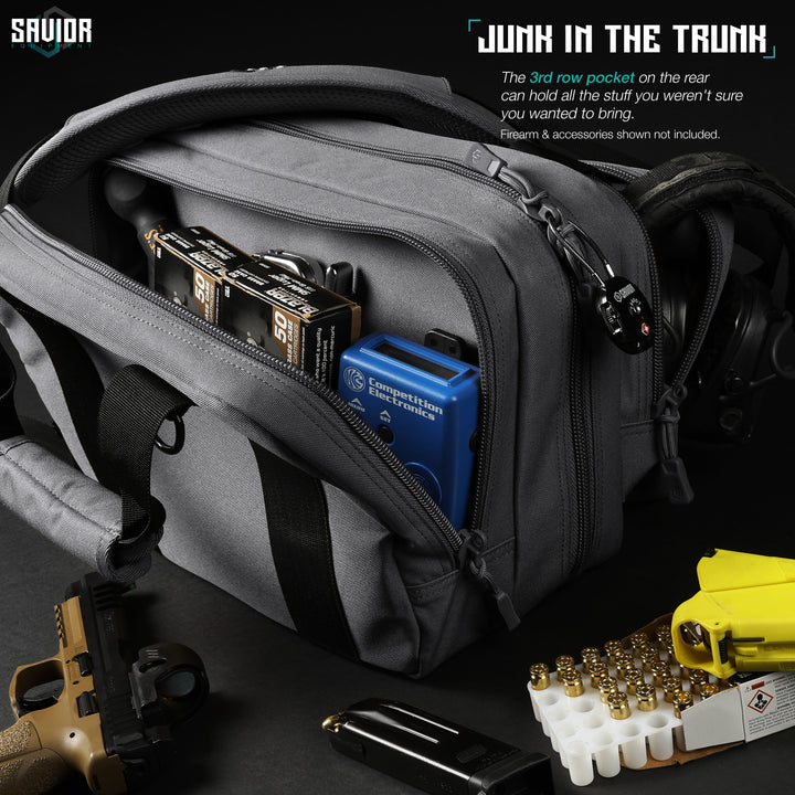 Junk In The Trunk - The 3rd row pocket on the rear can hold all the stuff you weren?€?t sure you wanted to bring. Firearms & accessories shown not included.#color_sw-gray