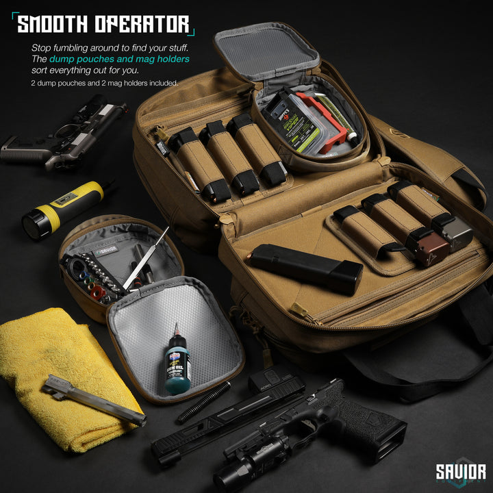Smooth Operator - Stop fumbling around to find your stuff. The dump pouches and mag holders sort everything out for you. 2 dump pouches and 2 mag holders included.#color_dark-fde