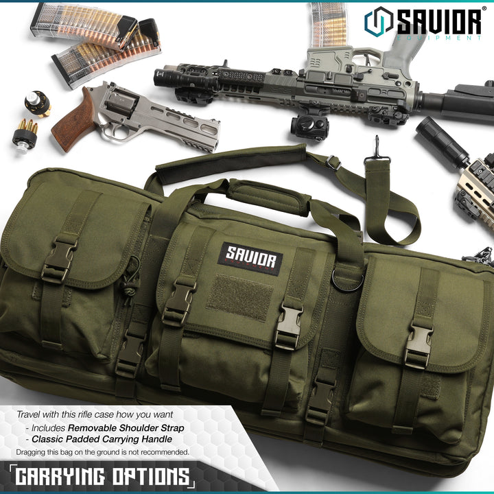 Carrying Options - Travel with this case however you want. Includes removable shoulder strap. Classic padded carrying handle. Dragging this bag on the ground is not recommended.#color_od-green