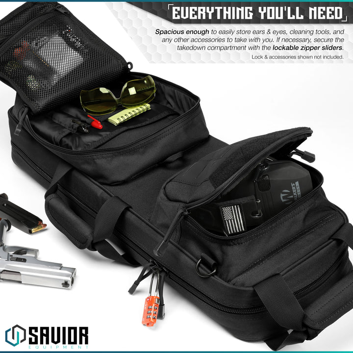 Everything You?€?ll Need - Spacious enough to easily store ears & eyes, cleaning tools, and any other accessories to take with you. If necessary, secure the carbine compartment with the lockable zipper sliders. Lock & accessories shown not included.#color_obsidian-black