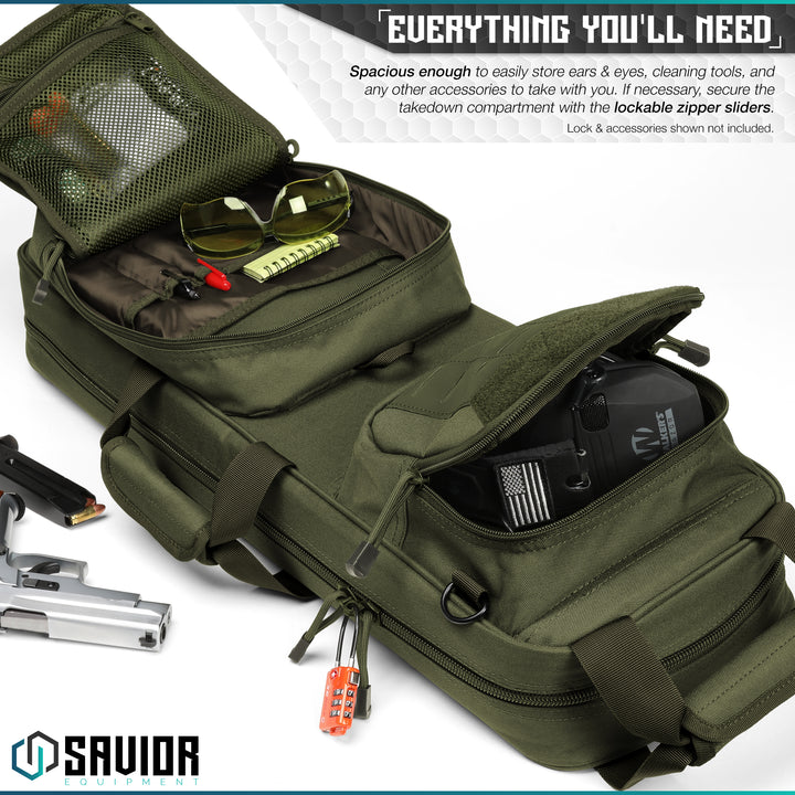 Everything You?€?ll Need - Spacious enough to easily store ears & eyes, cleaning tools, and any other accessories to take with you. If necessary, secure the carbine compartment with the lockable zipper sliders. Lock & accessories shown not included.#color_od-green