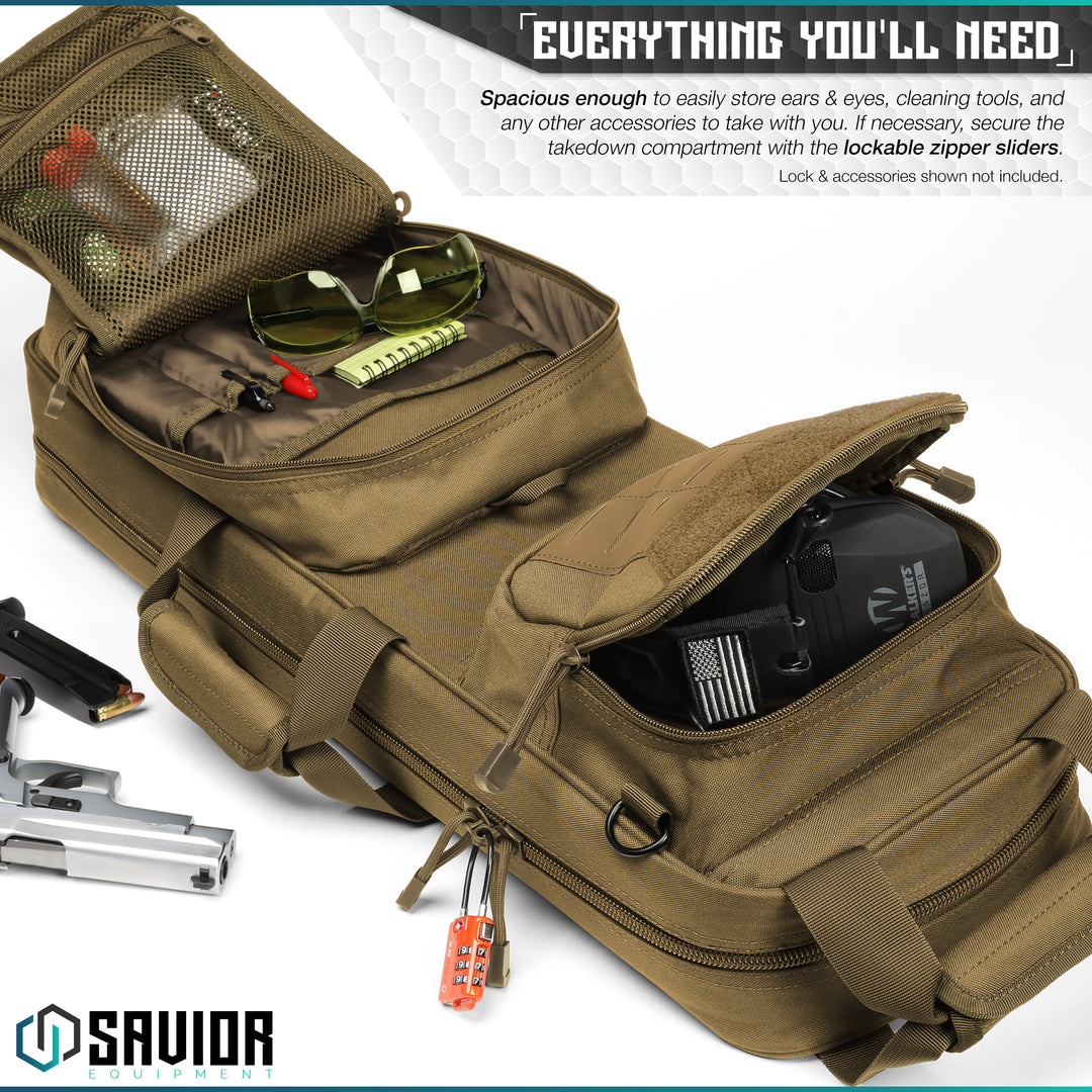 Everything You?€?ll Need - Spacious enough to easily store ears & eyes, cleaning tools, and any other accessories to take with you. If necessary, secure the carbine compartment with the lockable zipper sliders. Lock & accessories shown not included.#color_dark-fde