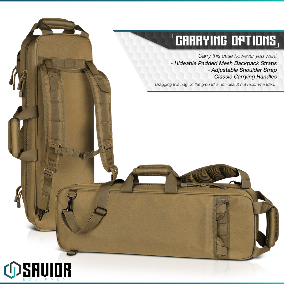 Carrying Options - Carry this case however you want. Hideable padded mesh backpack straps. Adjustable shoulder strap. Classic carrying handles. Dragging this bag on the ground is not ideal and not recommended.#color_dark-fde
