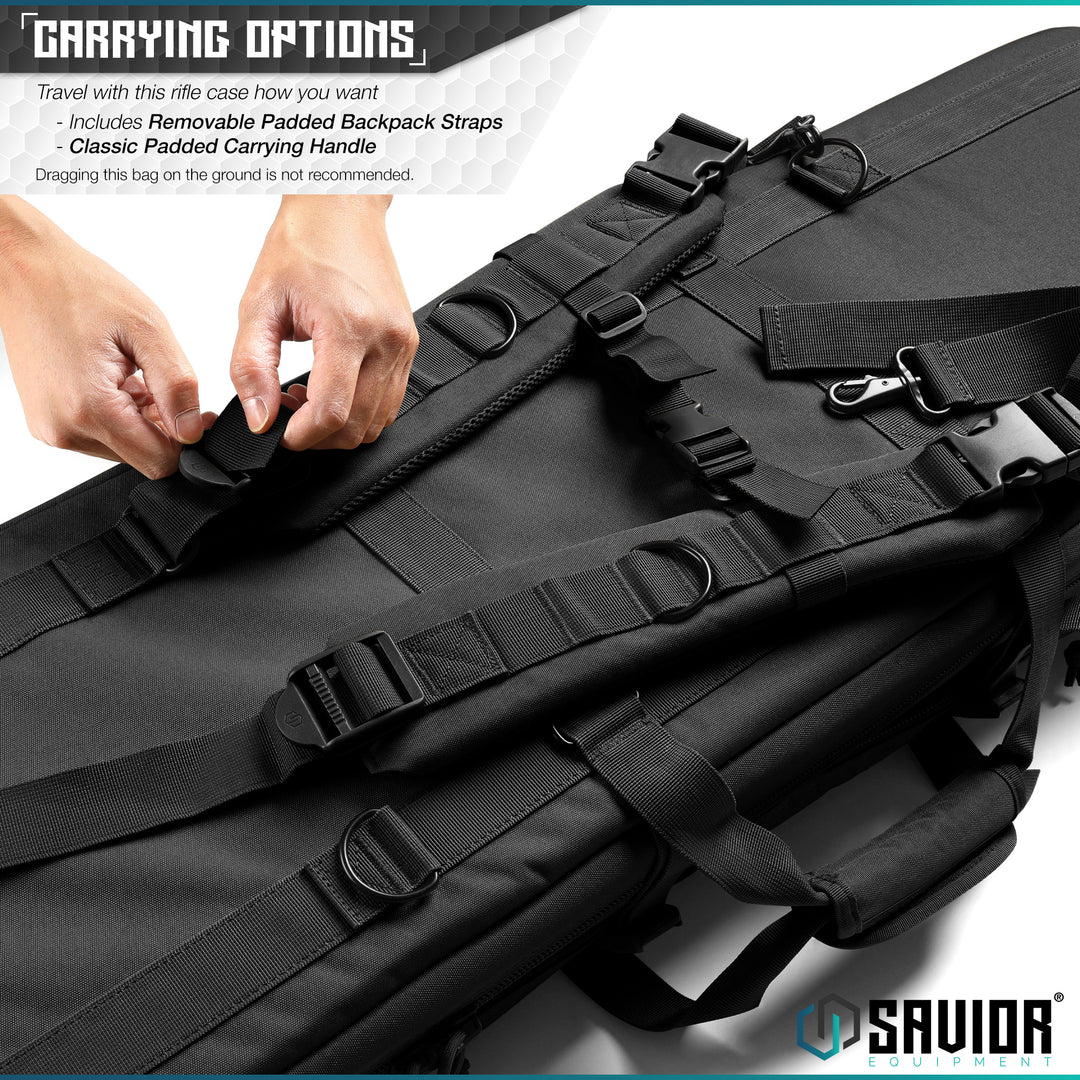 Carrying Options - Travel with this case however you want. Includes removable padded backpack straps. Classic padded carrying handle. Dragging this bag on the ground is not recommended.#color_obsidian-black