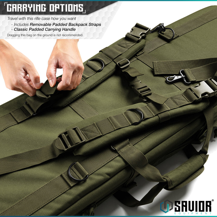 Carrying Options - Travel with this case however you want. Includes removable padded backpack straps. Classic padded carrying handle. Dragging this bag on the ground is not recommended.#color_od-green