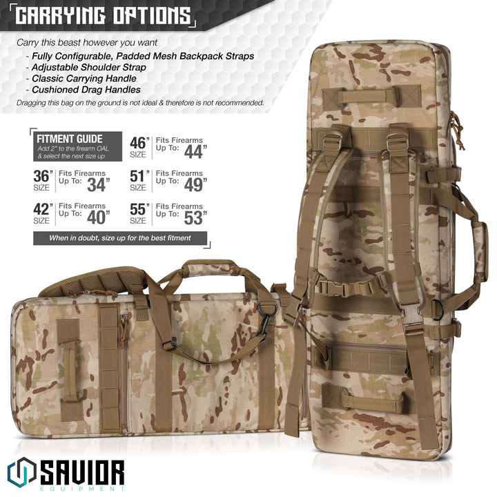 Carrying Options - Carry this beast however you want. Fully configurable, padded mesh backpack straps. Adjustable shoulder strap. Classic carrying handle. Cushioned drag handles. Dragging this bag on the ground is not ideal and there is not recommended.#color_multicam-arid