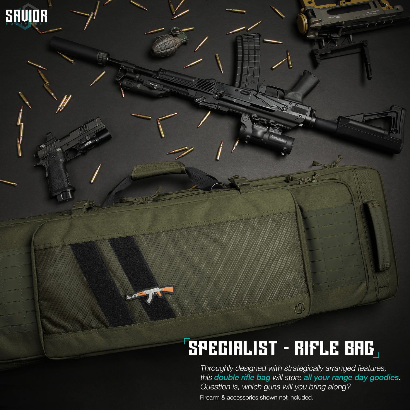 Specialist - Rifle Bag - Throughly designed with strategically arranged features, this double rifle bag will store all your range day goodies. Question is, which guns will you bring along? Firearms & accessories shown not included.