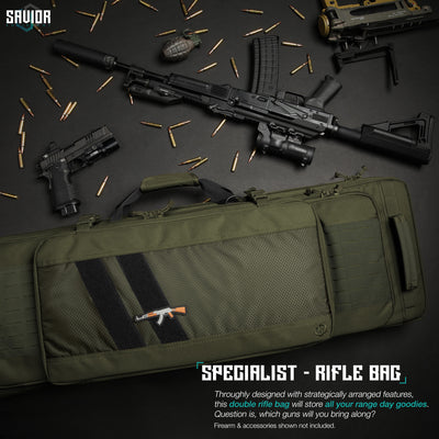 Specialist - Rifle Bag - Throughly designed with strategically arranged features, this double rifle bag will store all your range day goodies. Question is, which guns will you bring along? Firearms & accessories shown not included.