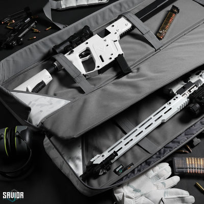 Double Rifle Slots - 1000D Multicam fabric interior. Extra padding for all-around protection. Straps to lockdown your firearms during transportation. Firearms shown not included.#color_multicam-alpine