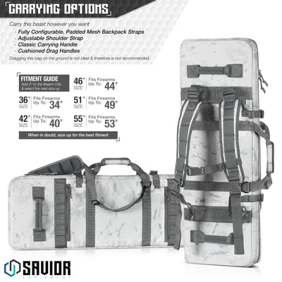 Carrying Options - Caarry this beast however you want. Fully configurable, padded mesh backpack straps. Adjustable shoulder strap. Classic carrying handle. Cushioned drag handles. Dragging this bag on the ground is not ideal and there is not recommended.