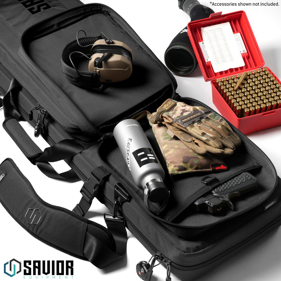 Specialist - LRP - Thoroughly designed with a specific shooter in mind, this long-range precision rifle bag is purposefully built to secure all your range day necessities. Firearms shown not included. Black #color_obsidian-black