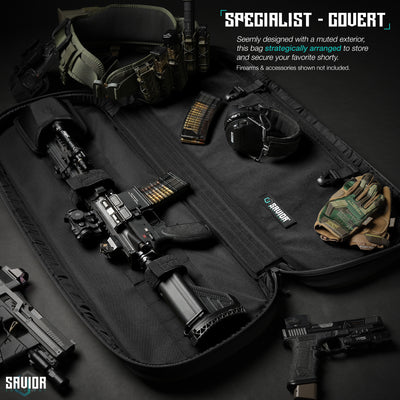 Specialist - Covert - Seemly designed with a muted exterior, this bag strategically arranged to store and secure your favorite shorty. Firearms & accessories shown not included.