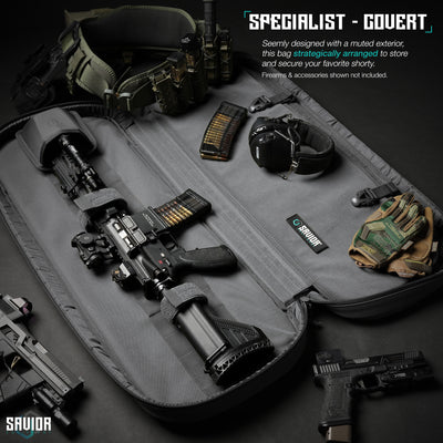 Specialist - Covert - Seemly designed with a muted exterior, this bag strategically arranged to store and secure your favorite shorty. Firearms & accessories shown not included.