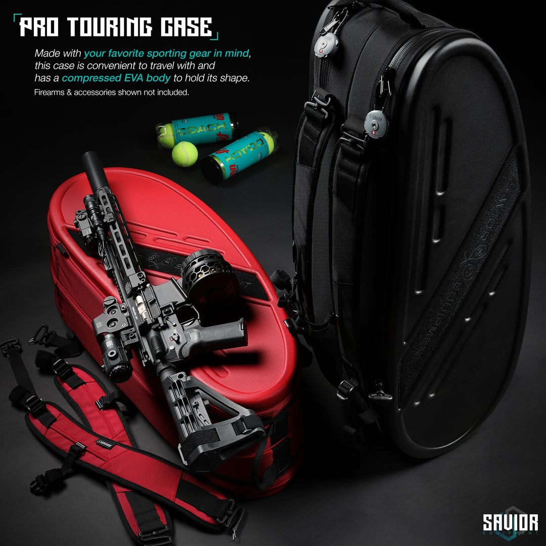 Pro Touring Case - Made with your favorite sporting gear in mind, this case is convenient to travel with and has a compressed EVA body to hold its shape. Firearms & accessories shown not included.#color_carmine-red