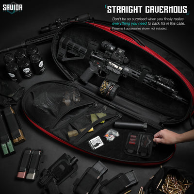 Straight Cavernous - Don’t be so surprised when you finally realize everything you need to pack fits in this one case. Firearms & accessories shown not included.#color_carmine-red