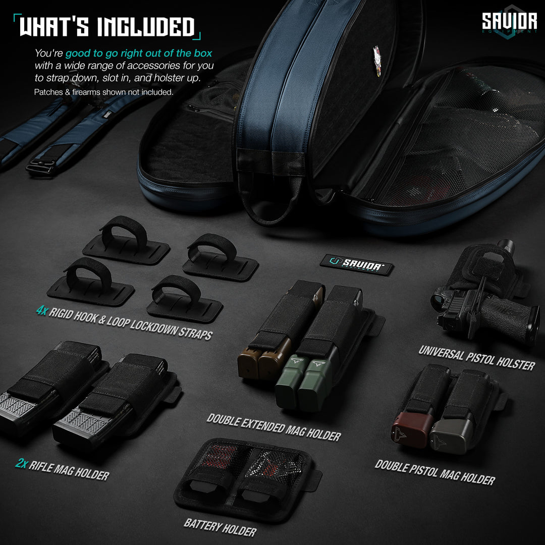 What?€?s Included - You?€?re good to go right out of the box with a wide range of accessories for you to strap down, slot in, and holster up. Patches & firearms shown not included.#color_midnight-blue
