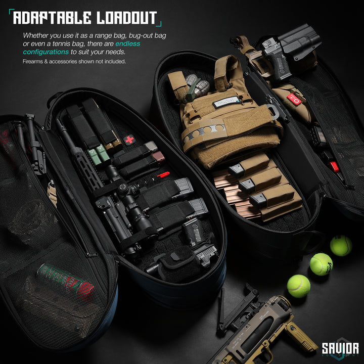 Adaptable Loadout - Whether you use it as a range bag, bug-out bag or even a tennis bag, there are endless configurations to suit your needs. Firearms & accessories shown not included.#color_midnight-blue