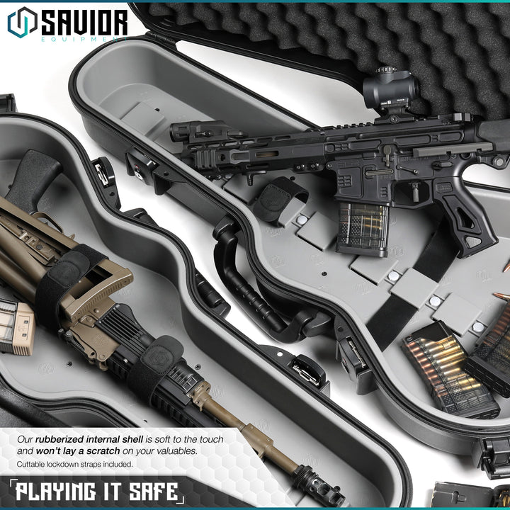 Playing It Safe - Our rubberized internal shell is soft to the touch and won?€?t lay a scratch on your valuables. Cuttable lockdown straps included.