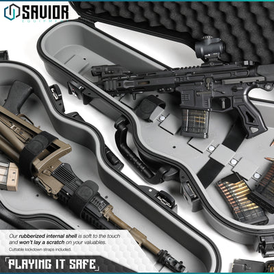 Playing It Safe - Our rubberized internal shell is soft to the touch and won?€?t lay a scratch on your valuables. Cuttable lockdown straps included.