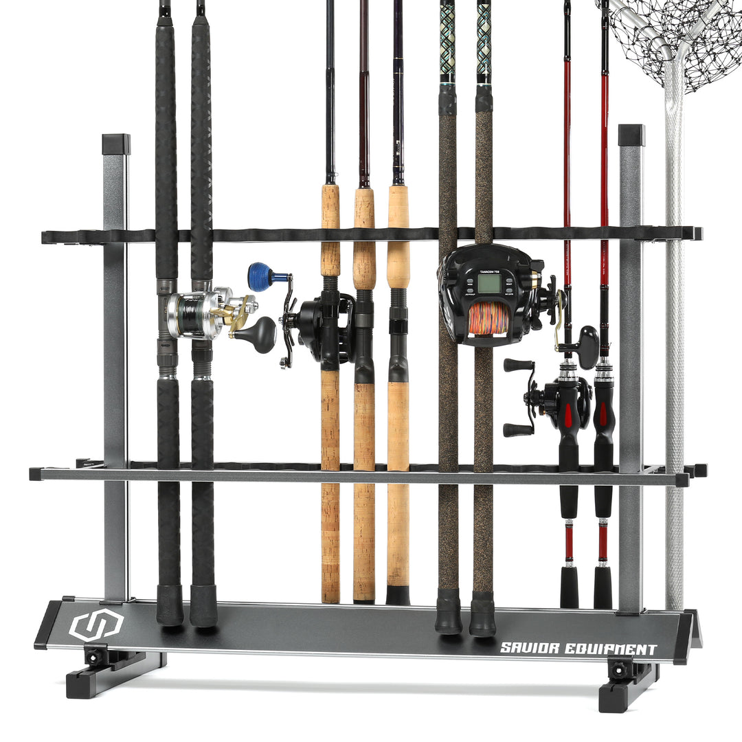 Fishing Rod Rack - Version II - 36-Slot - Gunmetal#color_gunmetal-gray#size_36-slot