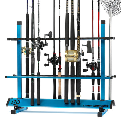 Fishing Rod Rack - Version II - 36-Slot - Blue
