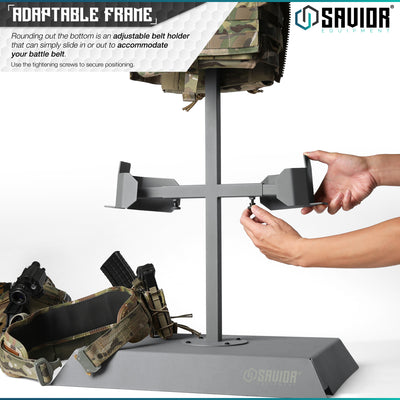 Adaptable Frame - Rounding out the bottom is an adjustable belt holder that can simply slide in or out to accommodate your battle belt. Use the tightening screws to secure positioning.#color_sw-gray