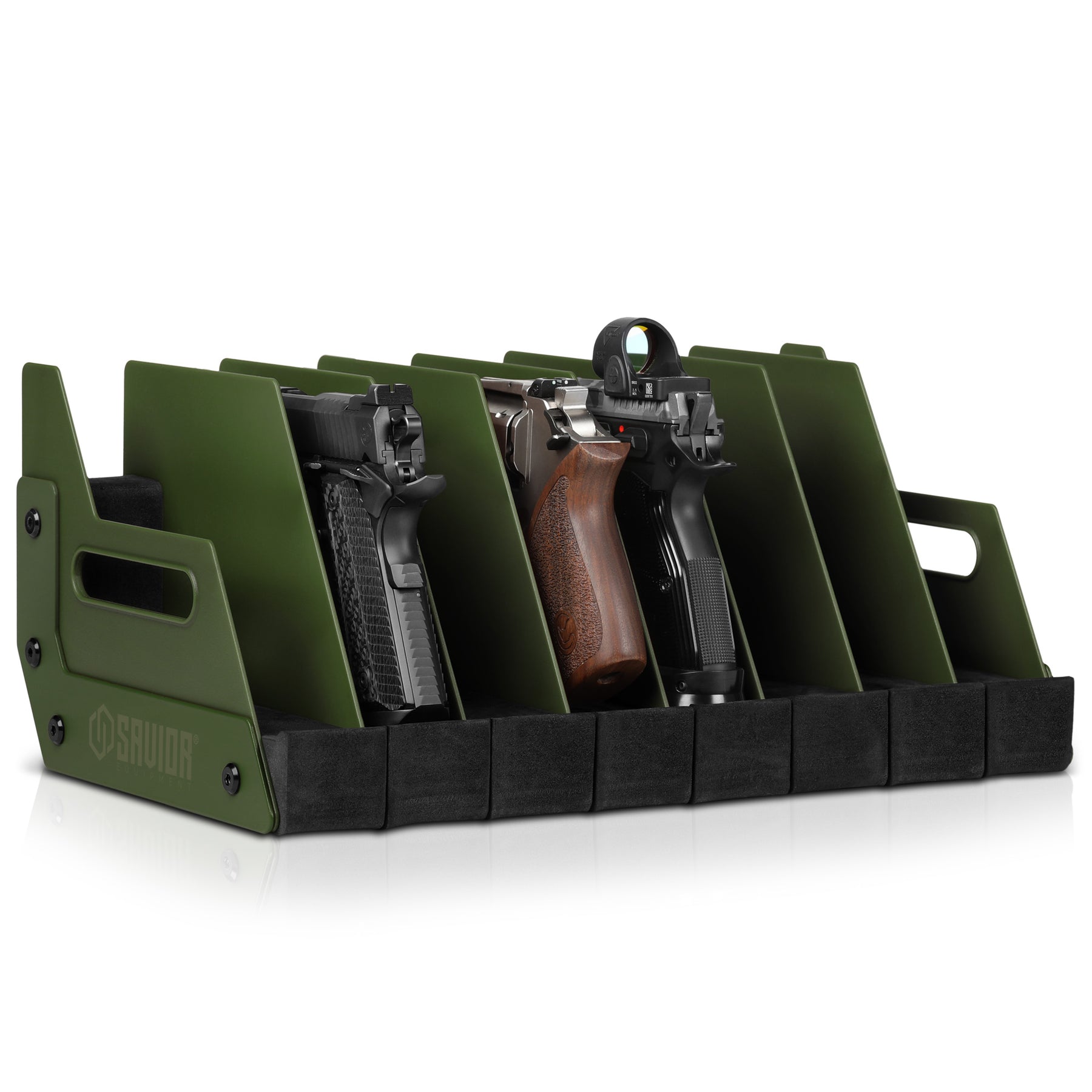 Moble Gun Rack Mobile Pistol Storage Rack w/ Handle - 4/6/8/12 Slots – Savior Equipment