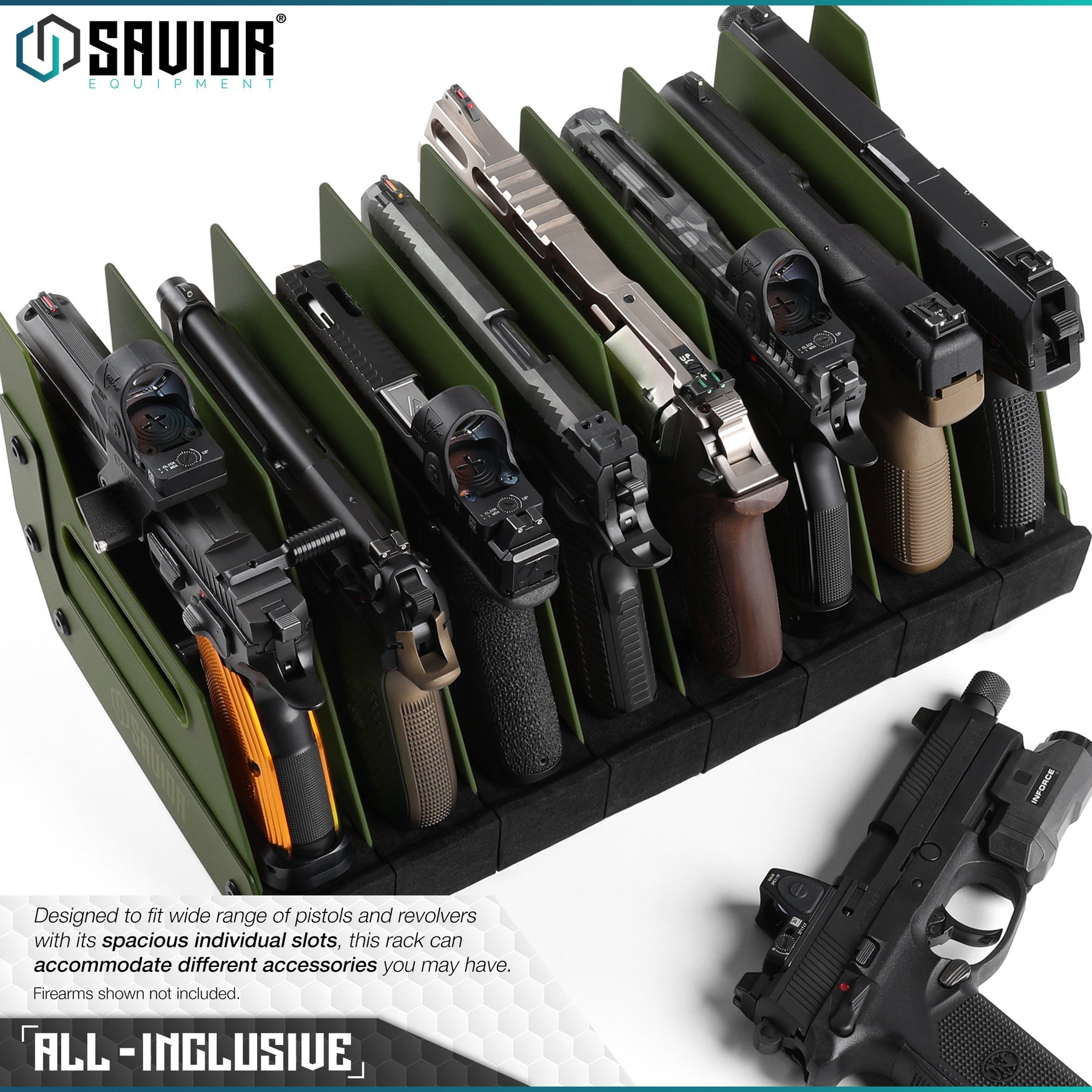 Moble Gun Rack Mobile Pistol Storage Rack w/ Handle - 4/6/8/12 Slots – Savior Equipment