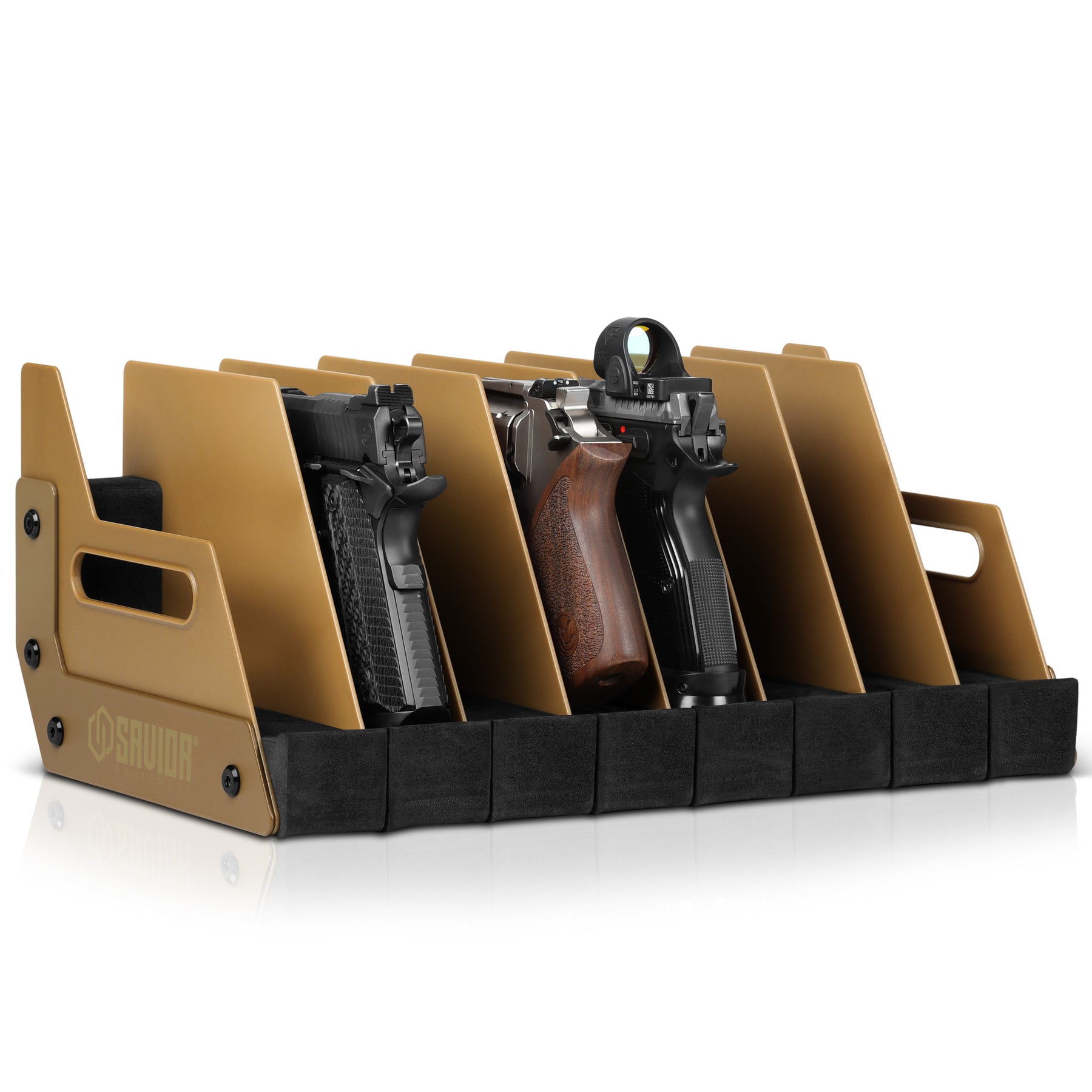Small Handheld Racks Mobile Pistol Storage Rack w/ Handle - 4/6/8/12 Slots – Savior Equipment
