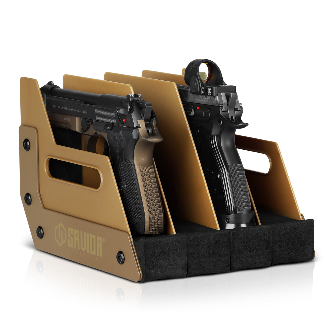 Pistol Rack - 4-Slot - Tan#color_ral-8000-tan