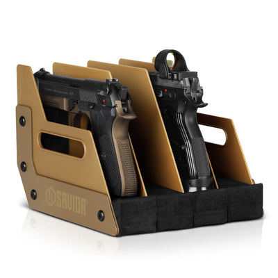 Pistol Rack - 4-Slot - Tan#color_ral-8000-tan
