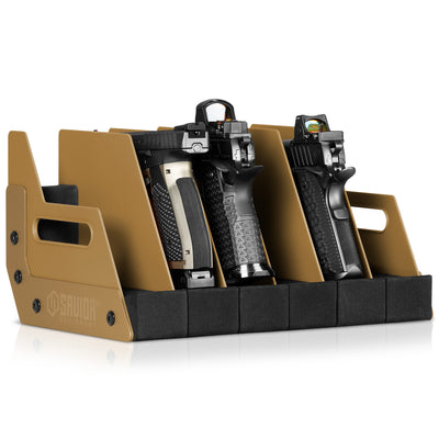 Pistol Rack - 6-Slot - Tan#color_ral-8000-tan