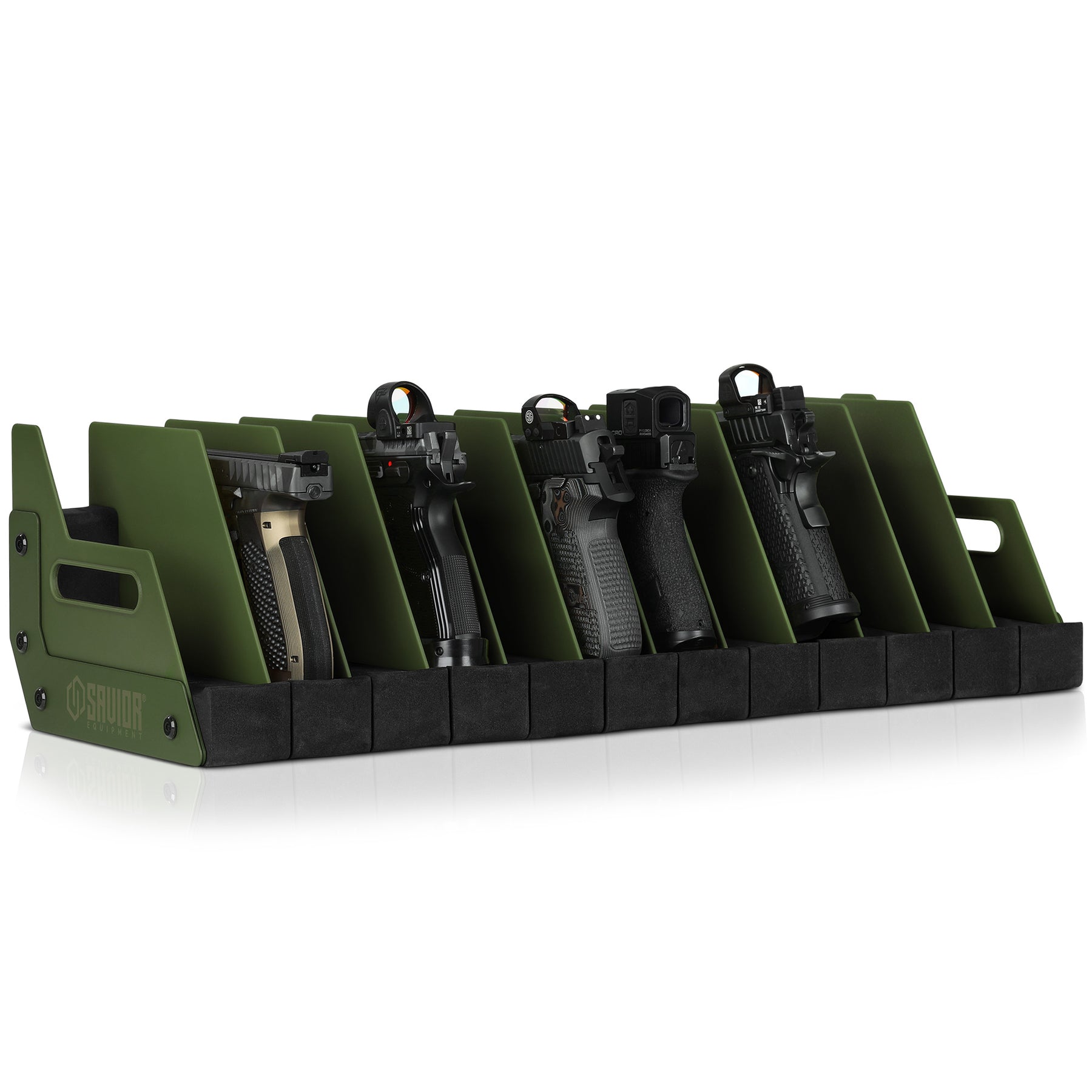 Moble Gun Rack Mobile Pistol Storage Rack w/ Handle - 4/6/8/12 Slots – Savior Equipment