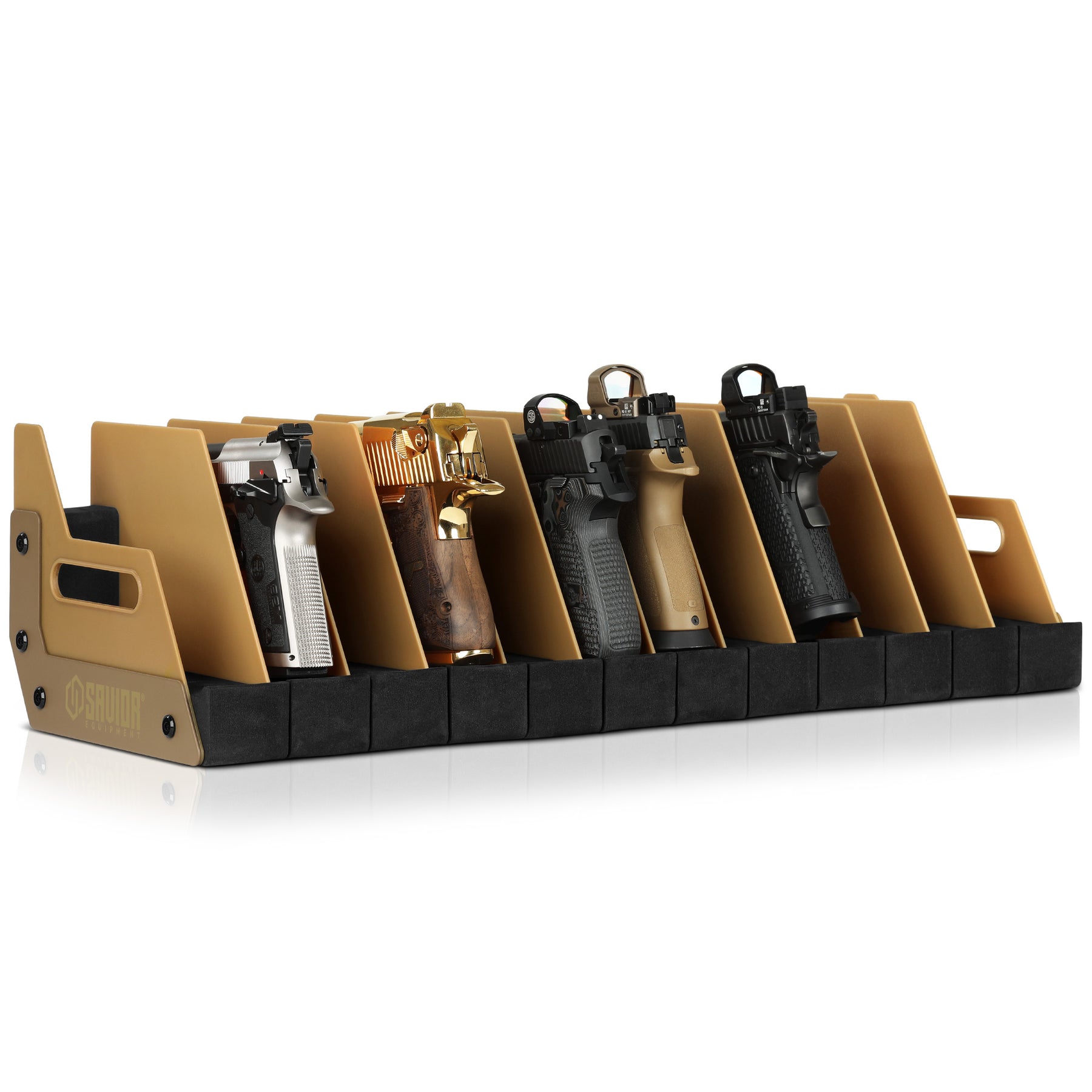 Moble Gun Rack Mobile Pistol Storage Rack w/ Handle - 4/6/8/12 Slots – Savior Equipment