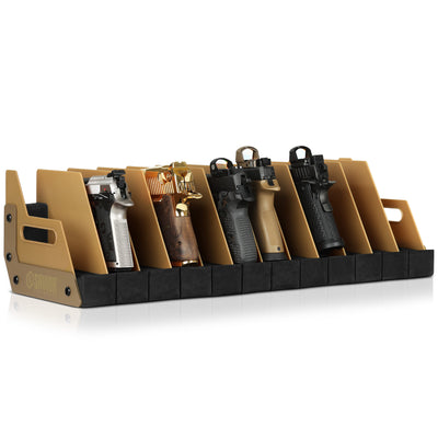 Pistol Rack - 12-Slot - Tan#color_ral-8000-tan