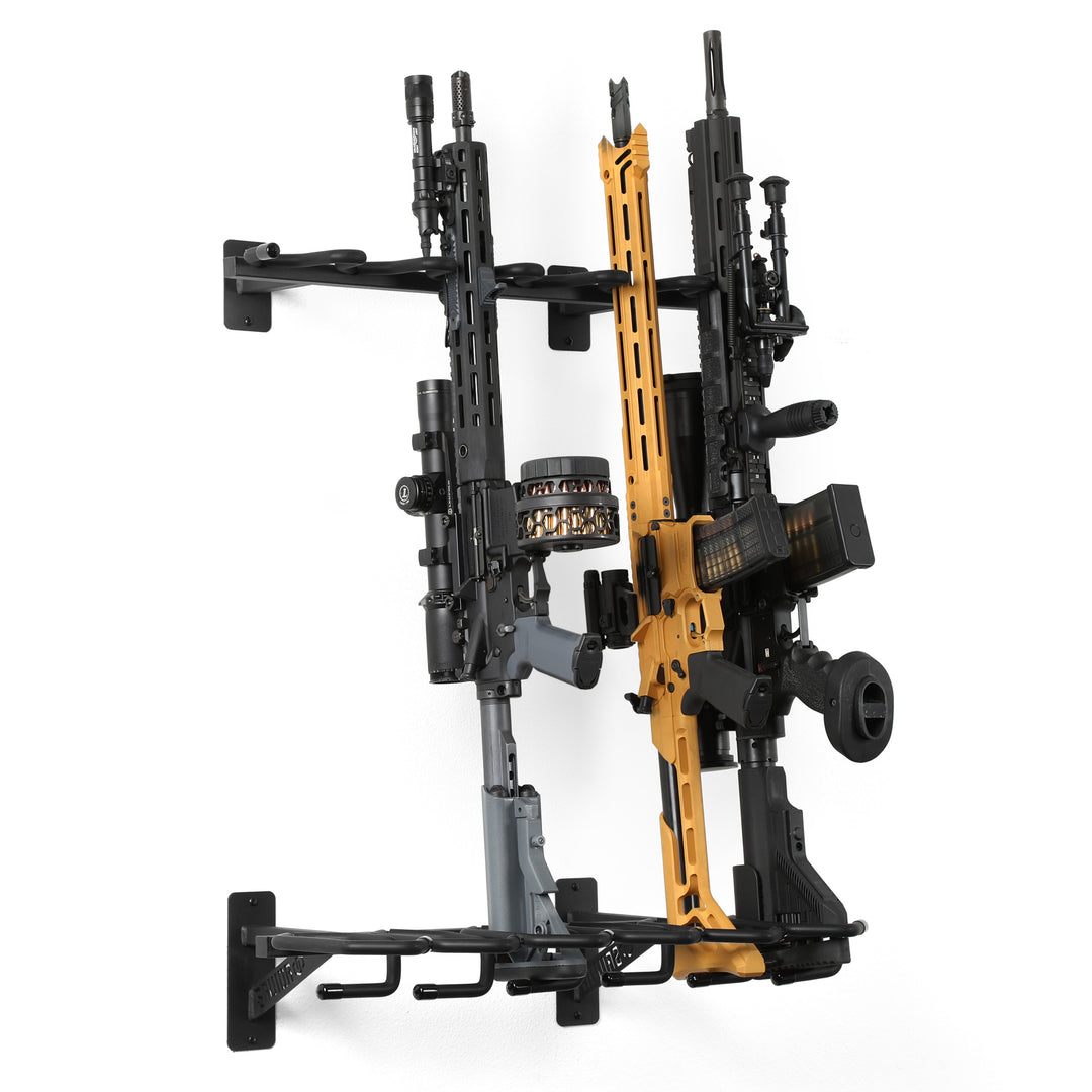 Steel 6 Rifle Rack - Wall Mount - Black#color_obsidian-black