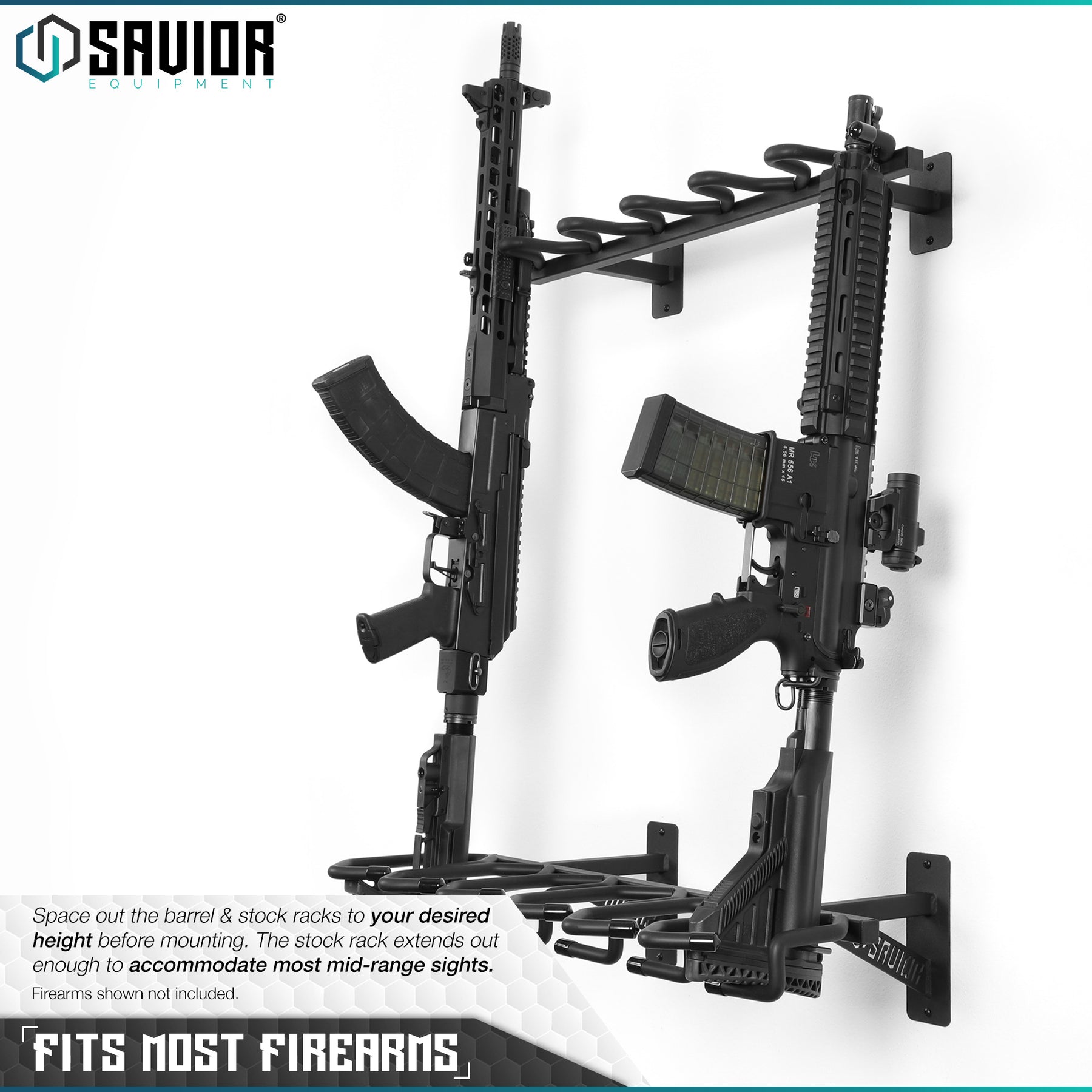 Modular Rifle Wall Rack Rifle Wall Rack - 6 Slots – Savior Equipment