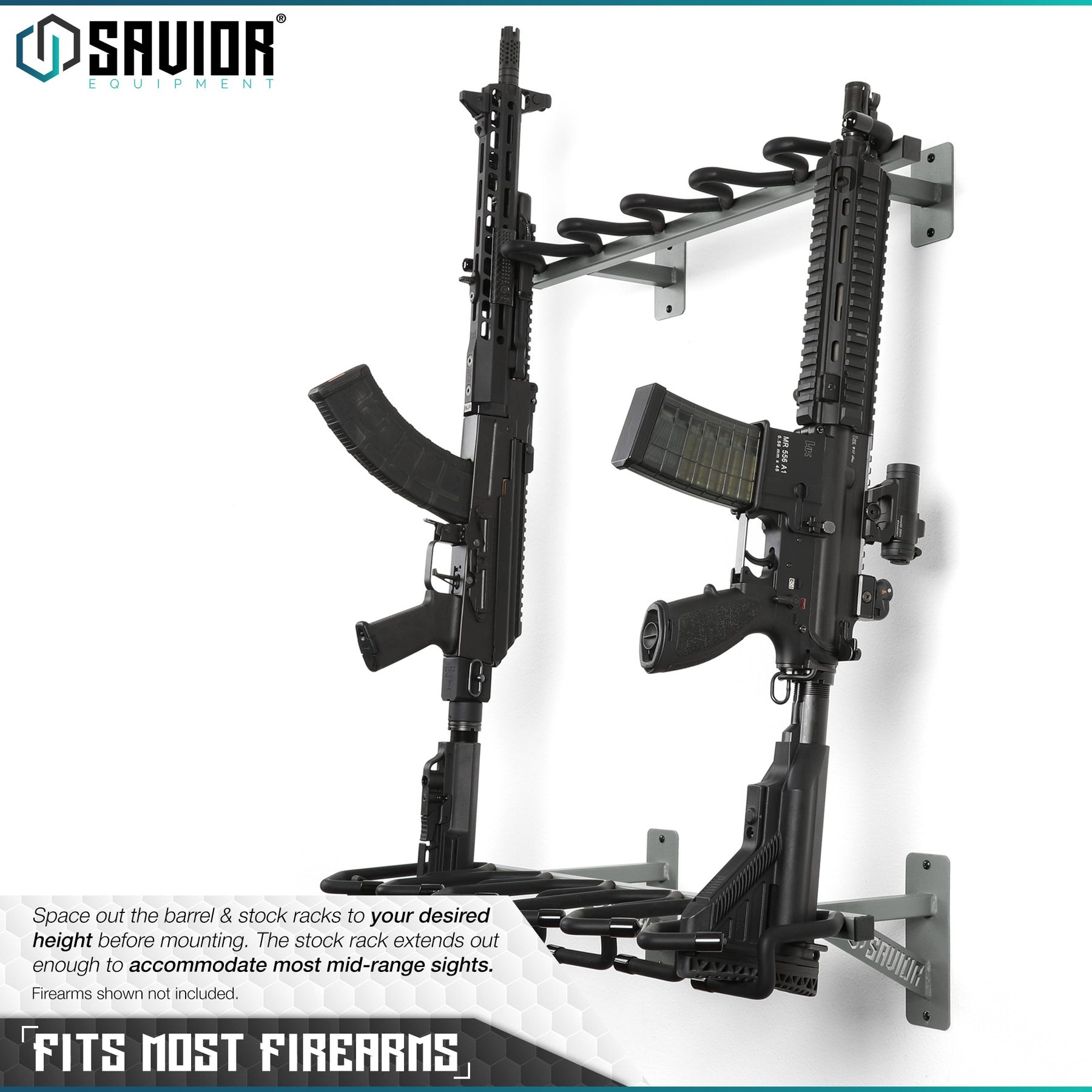 Savior Rifle Rack Rifle Wall Rack - 6 Slots – Savior Equipment