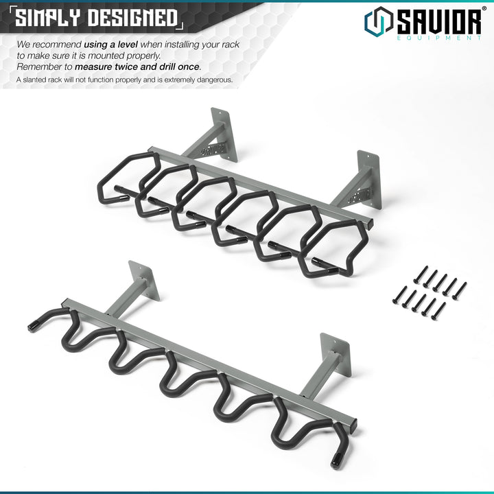 Simply Designed - We recommend using a level when installing your rack to make sure it is mounted properly. Remember to measure twice and drill once. A slanted rack will not function properly and is extremely dangerous. A slanted rack will not function properly and is extremely dangerous.#color_sw-gray