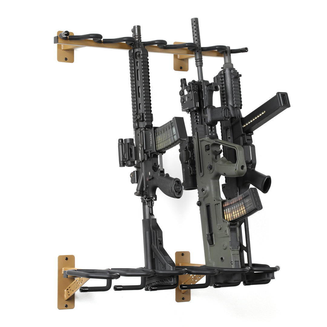 Steel 6 Rifle Rack - Wall Mount - Tan#color_ral-8000-tan