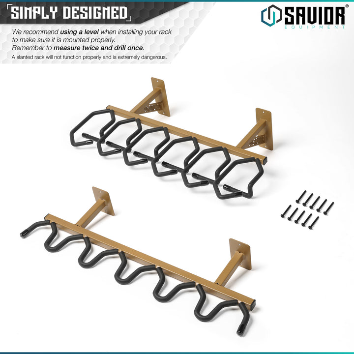 Simply Designed - We recommend using a level when installing your rack to make sure it is mounted properly. Remember to measure twice and drill once. A slanted rack will not function properly and is extremely dangerous. A slanted rack will not function properly and is extremely dangerous.#color_ral-8000-tan