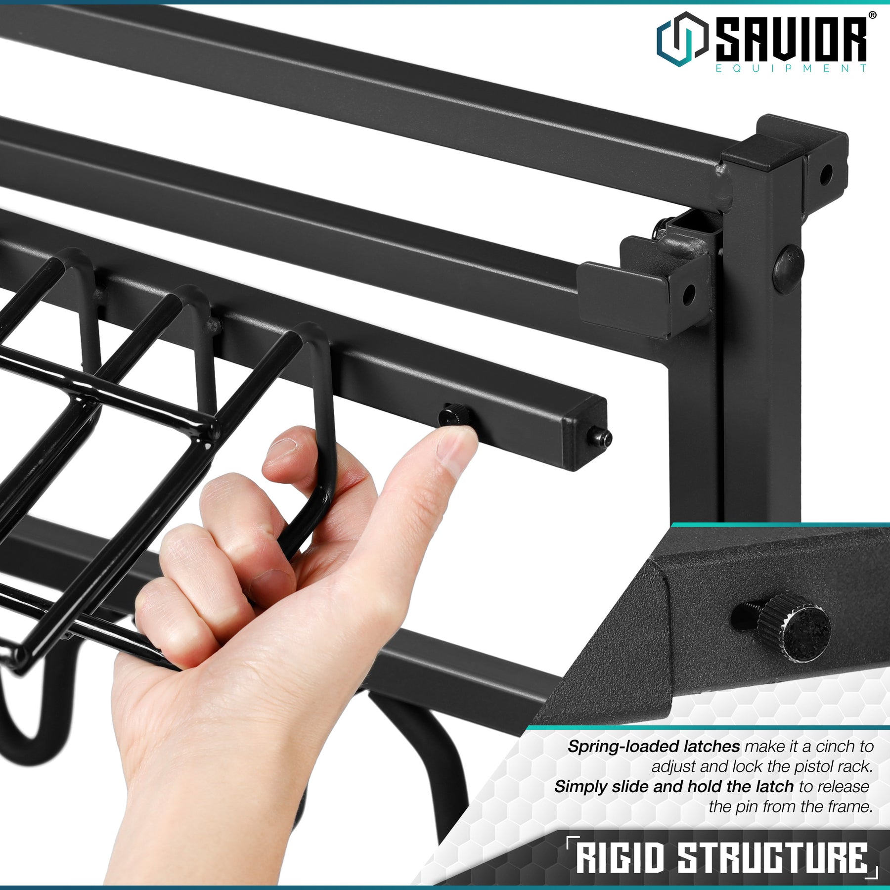 Savior Rifle Rack Lock Pistol Rack Attachment for Shorty Rifle Rack - 8 Slots – Savior Equipment