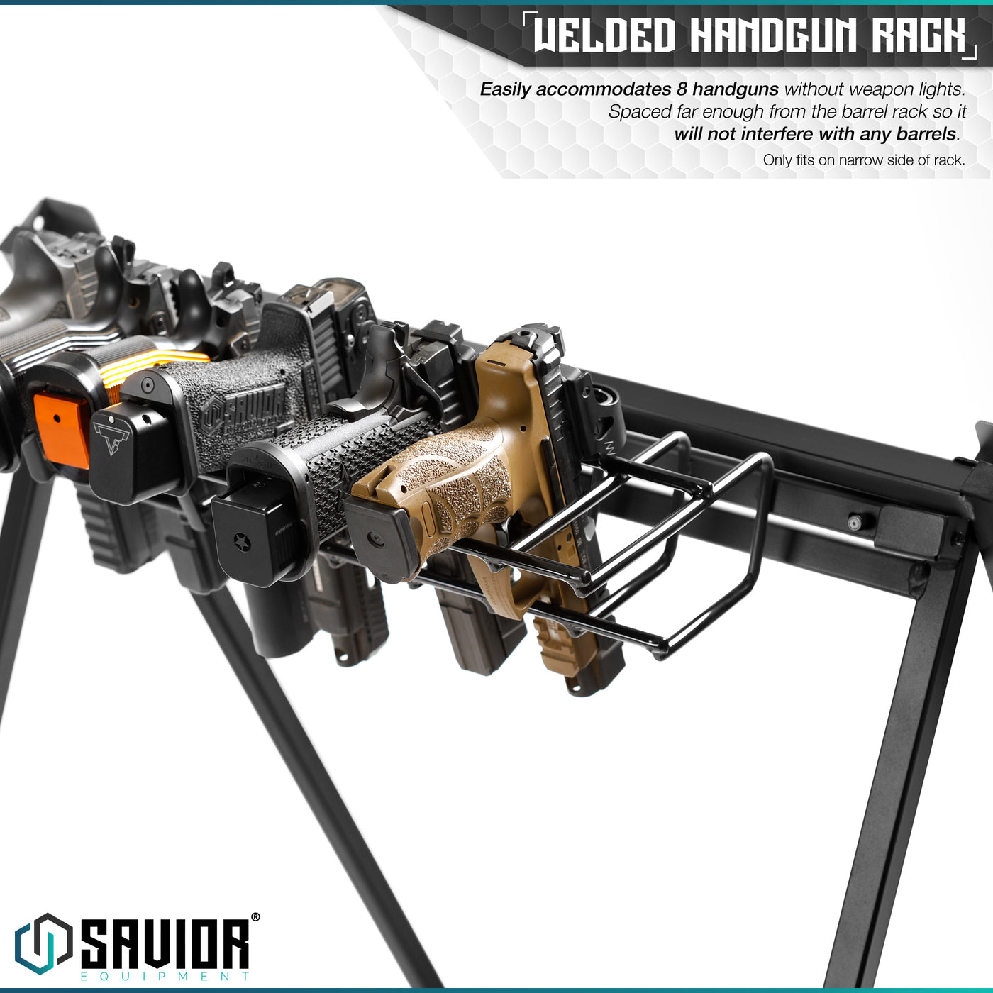 Pistol Rack Attachment for Shorty Rifle Rack - 8 Slots