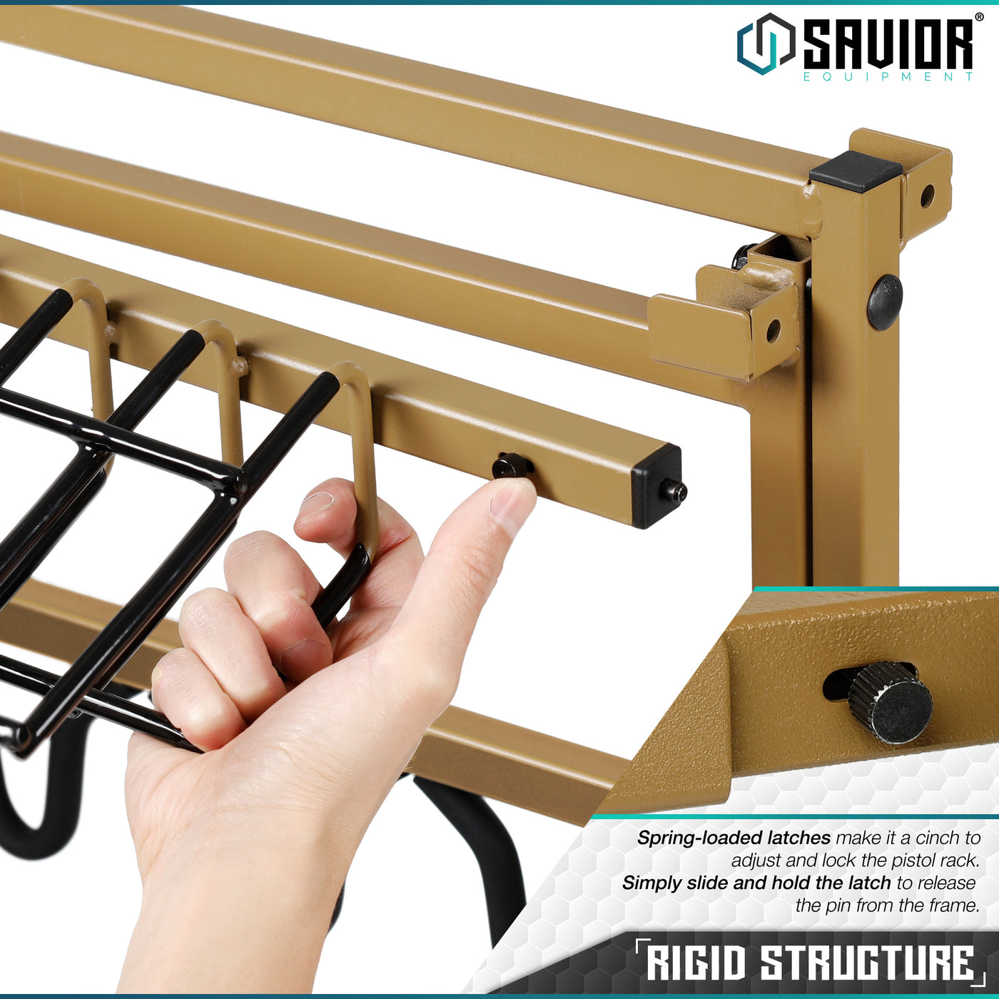 Savior Rifle Rack Lock Pistol Rack Attachment for Shorty Rifle Rack - 8 Slots – Savior Equipment