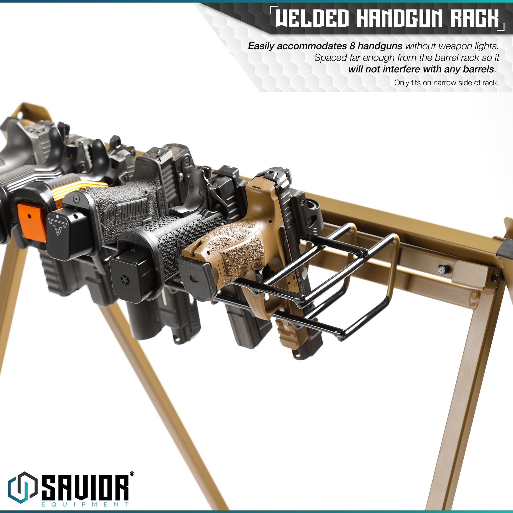 Savior Rifle Rack Lock Pistol Rack Attachment for Shorty Rifle Rack - 8 Slots – Savior Equipment