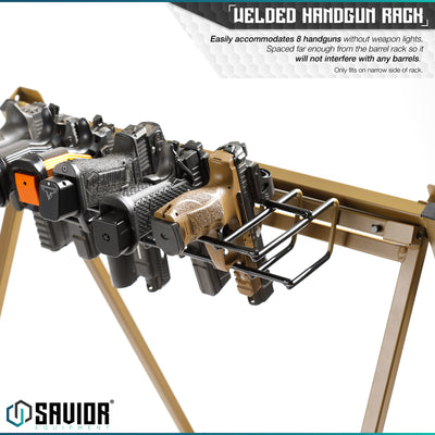 Pistol Rack Attachment for Shorty Rifle Rack - 8 Slots