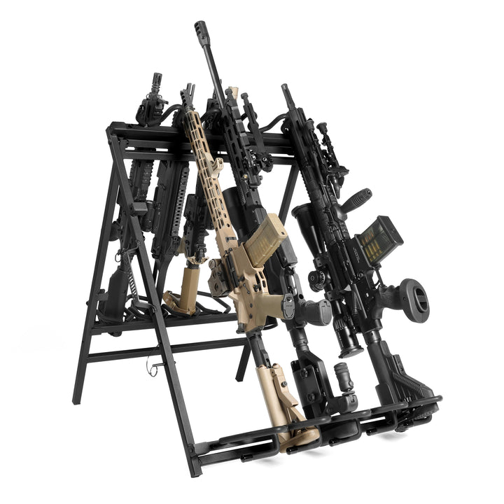 9 SBR Rifle Steel Rack Stand - Black#color_obsidian-black