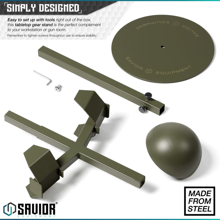 Simply Designed - Easy to set up with tools right out of the box, this tabletop gear stand is the perfect complement to your workstation or gun room.#color_od-green